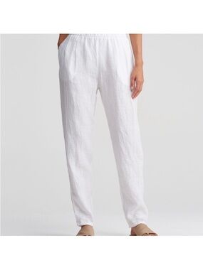 Eileen Fisher Slouchy Linen Pant Organic White M
